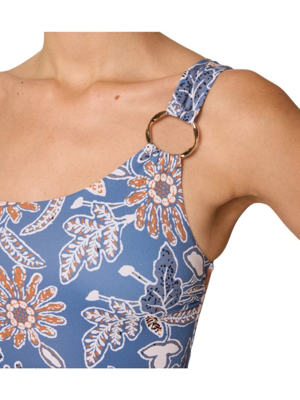 Cleobella Maya One Piece Swimsuit Magnolia Floral One Shoulder L NWT - Picture 3 of 11